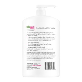 SEBAMED Olive Face and Body Wash With Pump for Sensitive and Delicate Skin pH 5.5 Ultra Mild Dermatologist Recommended Cleanser 33.8 Fluid Ounces (1 Liter) Pack of 3