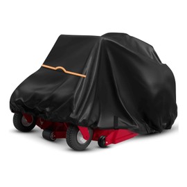 JZAHYUK Zero-Turn Mower Cover, Heavy Duty 600D Polyester Oxford, Universal Fits Decks up to 60" Lawn Mower Cover for Outdoor Protection Against Water, UV, Dust, Dirt and Wind