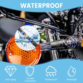 AKOSN 130 PCS Blue Heat Shrink Butt Connectors,16-14 AWG, Self Soldering Butt Connector, Waterproof Solder Seal Wire Connectors, Butt Splice Wire Terminals for Automotive Marine Boat