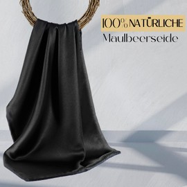 ZIMASILK 100% Silk Pillowcase for Hair and Skin, Double-Sided 19 Momme Pure Mulberry Silk Pillowcase with Zip, 1 Piece, 40 x 60 cm, Black