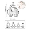 Wire Rope Clip M3 Cable Clamps (12 PCS) 304 Stainless