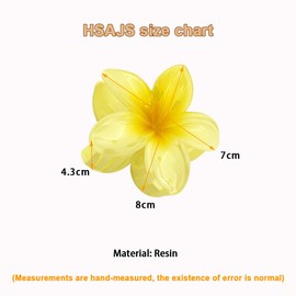 HSAJS Pack of 6 Flower Hair Clips Hawaii Non-Slip Hair Jaw Clips Cute Jelly Colour Hair Clips Strong Hold Styling Accessories Flower Clip for Women Girls Gifts