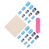 Press on Nails Medium Square Coffin Blue Gradient Ink Swoosh