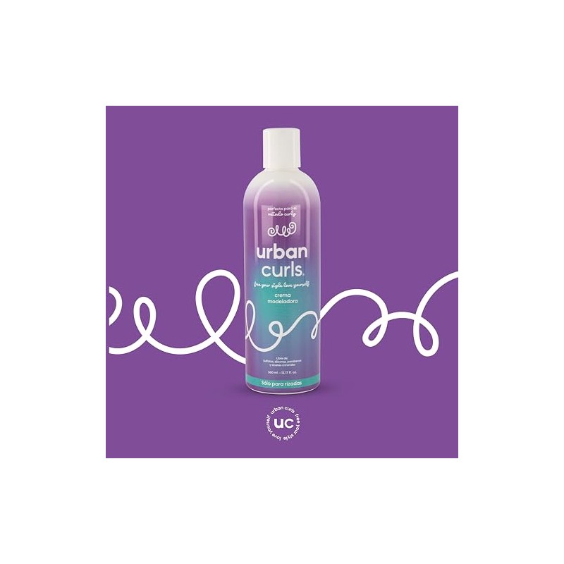 Urban Curls Crema Modeladora Rizos 360 Define Controla Frizz Peina