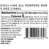 Oakland Dust Chili Lime All Purpose Rub 6 Oz (156g)