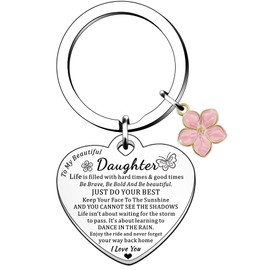 HULALA Inspirational Daughter Keyring Gifts For Birthday Christmas Graduation From Mum Dad Be Brave Be Bold Be Beautiful Just Do Your Best I Love You