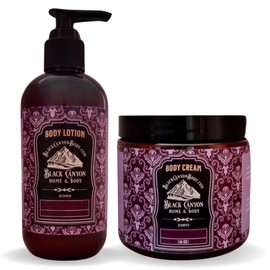 Black Canyon White Tea & Apricot Scented Body Lotion and Body Cream Set, 12 Oz Lotion - 16 Oz Body Cream