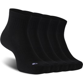 RZTT Merino Wool Socks for Women, Warm Winter Running Ankle Socks for Men, Lightweight Breathable Low Cut No Show Athletic Socks with Arch Support,5 Pairs,Medium,Black