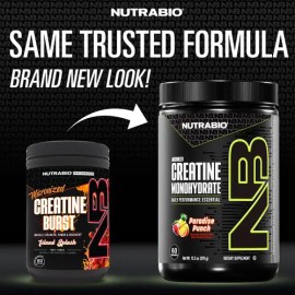 Creatina NutraBio Micronizada Monohidratada  Micronized Creatine Monohydrate Powder, 300g                                                             