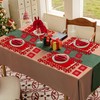 Yesaler Felt Place Mats and Coasters Christmas Place Mats Red