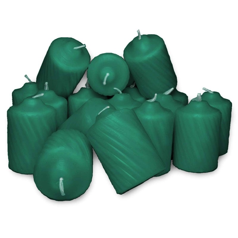 Green Pine Scented Votive Candles - 15 Hour Long Burn