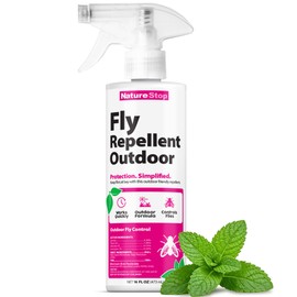 NatureStop Fly Repellent Spray – Helps Deter Flies from Outdoor Spaces, Patios & Garden Areas, 16 oz (475mL)