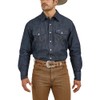 Wrangler Mens Premium Performance Workshirt Button Down Shirts, Denim, 4X