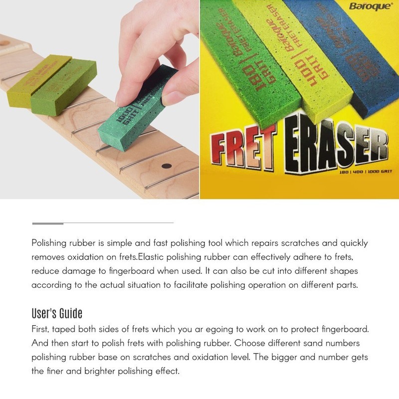 Guitar Fret Polishing Erasers Abraisive Rubber blocks for Polishing Fret