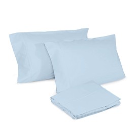 Whisper Organics Pillow Cases - 100% Organic Cotton Pillow Cases - Envelope Enclosure Type Pillowcase Set of 2-300 Thread Count Sateen Weave - GOTS Certified, Powder Color (Queen Size)
