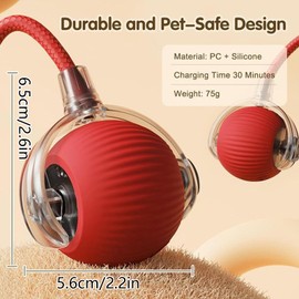 Interactive Cat Toys Ball, Newly Upgraded Automatic with Elastic Tail Rope and USB Charging. Stimulates Hunting Instincts and Promotes Exercise. Interactive Cat Toys for Bored Indoor Adult Cats