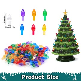 Christmas Tree Plastic Bulbs, Multi-Color Replacement Tree Bulbs for a Ceramic Tree, 70pcs Mixed Color