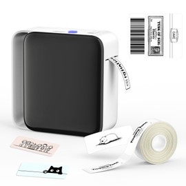 KNAON Y12 Bluetooth Label Maker Machine with Tape, Wireless Thermal Sticker Printer for Home, Kitchen, Office & Organization – Mini Portable Label Maker with Versatile Templates, White
