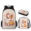 Flashideas Cute Corgi Kids Backpack Set of 3 School Backpack