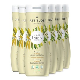 ATTITUDE Liquid Hair Shampoo, Clarifying, EWG Verified, Plant- and Mineral-Based Ingredients, Vegan and Cruelty-free, Lemon Leaves & White Tea, 16 Fl Oz (Pack of 6)