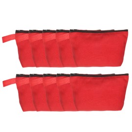 uxcell Canvas Makeup Bags, 10pcs Travel Cosmetic Bags Bulk, Multipurpose Plain Toiletry Zipper Pouches Blank DIY Craft Bags Pencil Bag for Women Teens, Red(7.5 x 5 x 1.8inch)