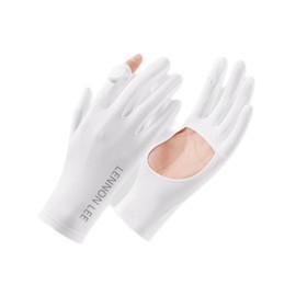 LENNON LEE UV Protection Gloves, Women's Summer [Patent Palm Opening Design, Open Two Fingers, Smartphone Compatible, -5°C, UPF50+ Certified, Cloud Feel Ice Silk Material] Anti-Slip, Breathable