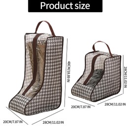Homiliky 2pcs Boot Storage Bag Case Clear Shoe Bags Portable Proof Dust Shoe Storage Bag Boots Protector Bag Long Boot Storage Bags Waterproof Zipper Boots Organizer for Travel (Long + Short)