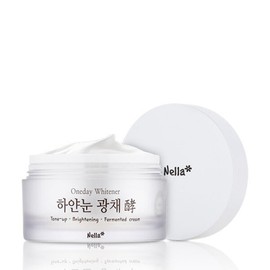 Nella 넬라 하얀눈 톤업 광채 발효크림50g+하얀눈마스크팩1매 Nella White Snow Tone-Up Radiance Ferment Cream 50g + White Snow Mask Pack 1 Sheet