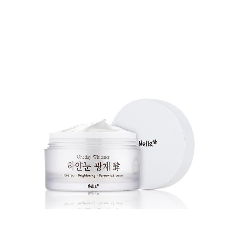 Nella 넬라 하얀눈 톤업 광채 발효크림50g+하얀눈마스크팩1매 Nella White Snow Tone-Up