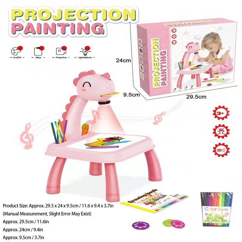 Drawing Projector Table Cute Dinosaur Design Bright Colors Detachable Smart