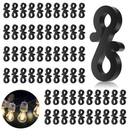 Gutter Hooks for Outdoor Lights - Vaktop 120PCS Plastic Gutter Clips for Christmas Lights, Black Christmas Light Gutter Clips, Mini S Clips Hangers - for Xmas Party Outside String Lights