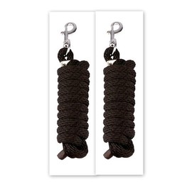 SIE Pack of 2 Solid Poly Lead Rope for Horse and Livestock 8 ft (Brown)