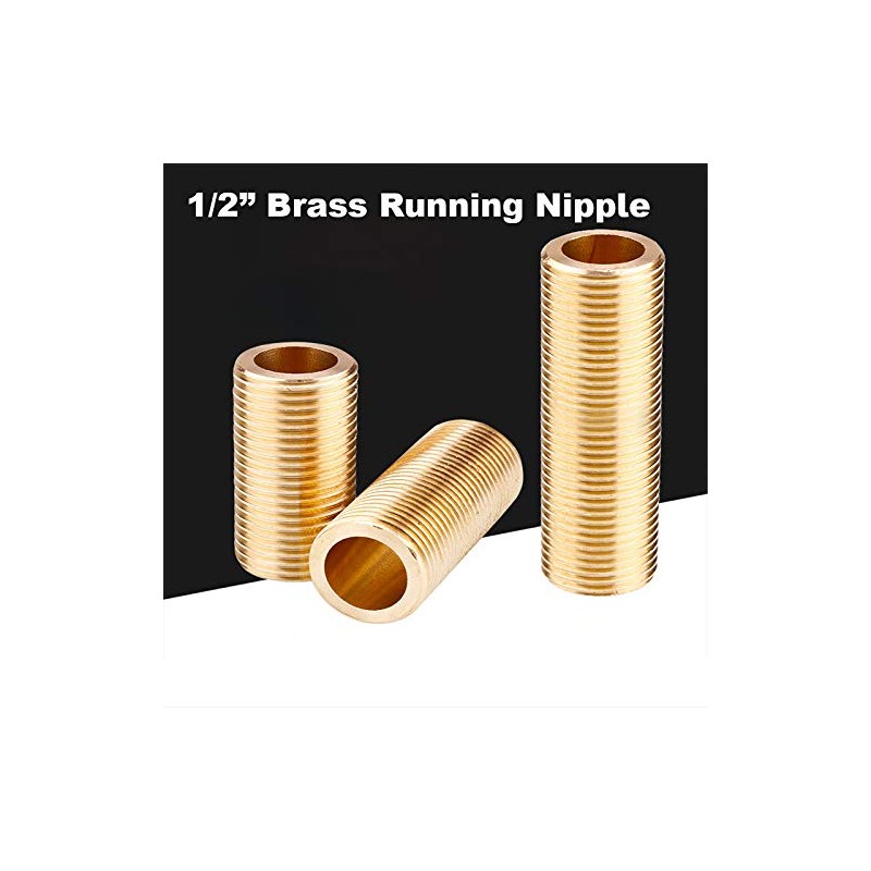 Threaded Nipple 1/2 Inch Brass Barrel Nipple Thread Hose for