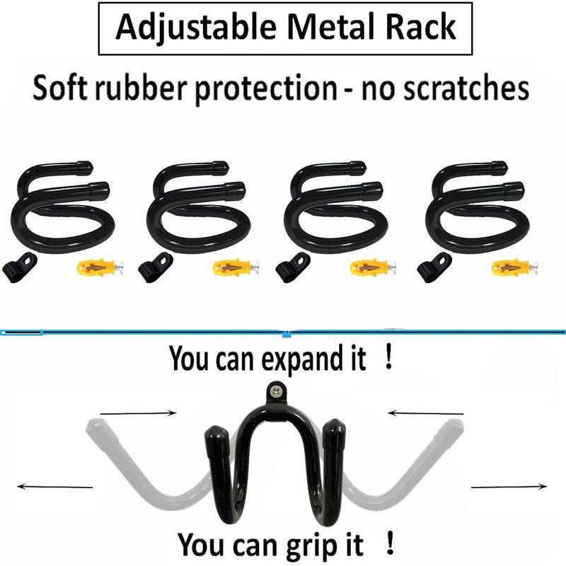 Pmsanzay 4 Pack Mini Adjustable Wall Mount Hook Display Hanger