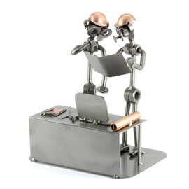 Steelman24 I Nuts and bolts sculpture Engineer 2 Person With Personal Engraving I Handmade ornaments I I Metal figurine