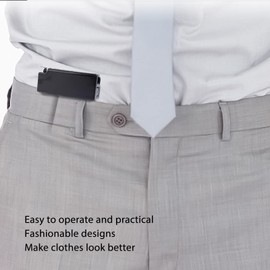 Multi Function ABS Clip Buckle for Pants Waist, Tighten Skirts with Stylish Design, Nonslip (Black)