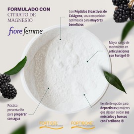 Fiore Femme | Péptidos Bioactivos de Colágeno Hidrolizado 330 g Con Fotibone® + Fortigel® + Magnesio | Belleza y Fuerza desde el Interior
