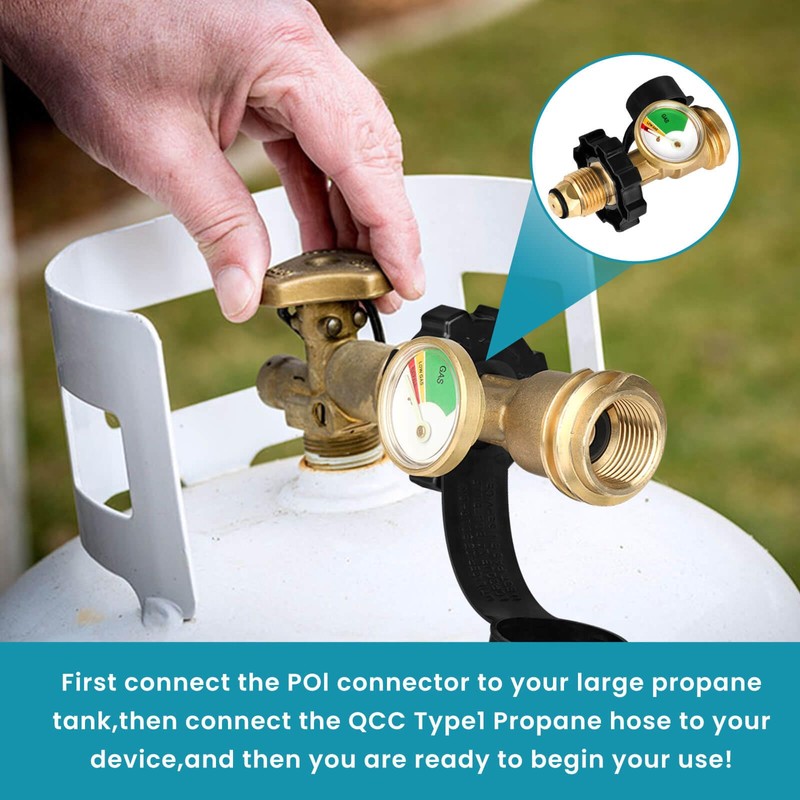 Aekops 100 lb Propane Tank Adapter, Propane Gauge for 100