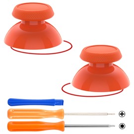 eXtremeRate Replacement Thumbsticks for Steam Deck LCD, Custom Analog Stick Joysticks Repair Kit for Steam Deck OLED Handheld Console with Original Touch Sensing, Anti-Slip Texture Grip - Orange