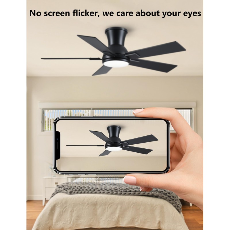 Wellspeed Ceiling Fans with Lights,Indoor/Outdoor Ceiling Fans Remote Control,5 Blades