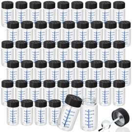 Mumufy 60 Pcs Touch up Paint Bottles with Brush and Lid Empty Touch up Bottle with Mixing Balls 2 oz Fluid Capacity Leftover Paint Container for Car Scratches Repair (Clear)