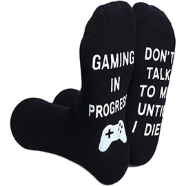 Do Not Disturb I'm Gaming Socks Gamer Socks Funny Christmas Gifts Stocking Stuffers for Teen Boys Kids Men Women Adults