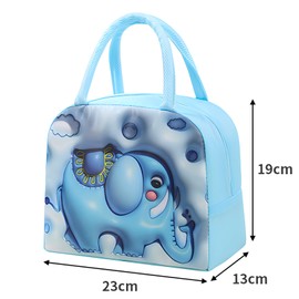 LHLZNB Three-Dimensional Cartoon Lunch Bags， Insulated Pack Lunch Bag for Kids Girls Boys, Portable Lunch Box Bag, Thermal Leak-Proof Cooler Bag for Work School Travel Picnic (Blue Coggiri)