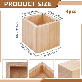 NBEADS 4 Pcs Wood Bed Risers, Heavy Duty Elephant Feet Chair Raiser Natural Square Wood Furniture Lifters for Table, Sofa, Armchairs, Cabinets, Inner Diameter: 6.2x6.2cm