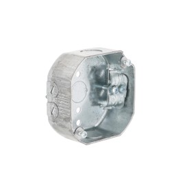 Hubbell-Raco 146 1-1/2-Inch Deep, 1/2-Inch Side Knockouts, Side holes, NMSC Clamps 4-Inch Octagon Box