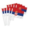 Pack of 25 Serbia Handheld Flag, Serbian People Decor Hand