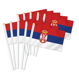 Pack of 25 Serbia Handheld Flag, Serbian People Decor Hand Held Flag, Decoration Banner Hand Serbia