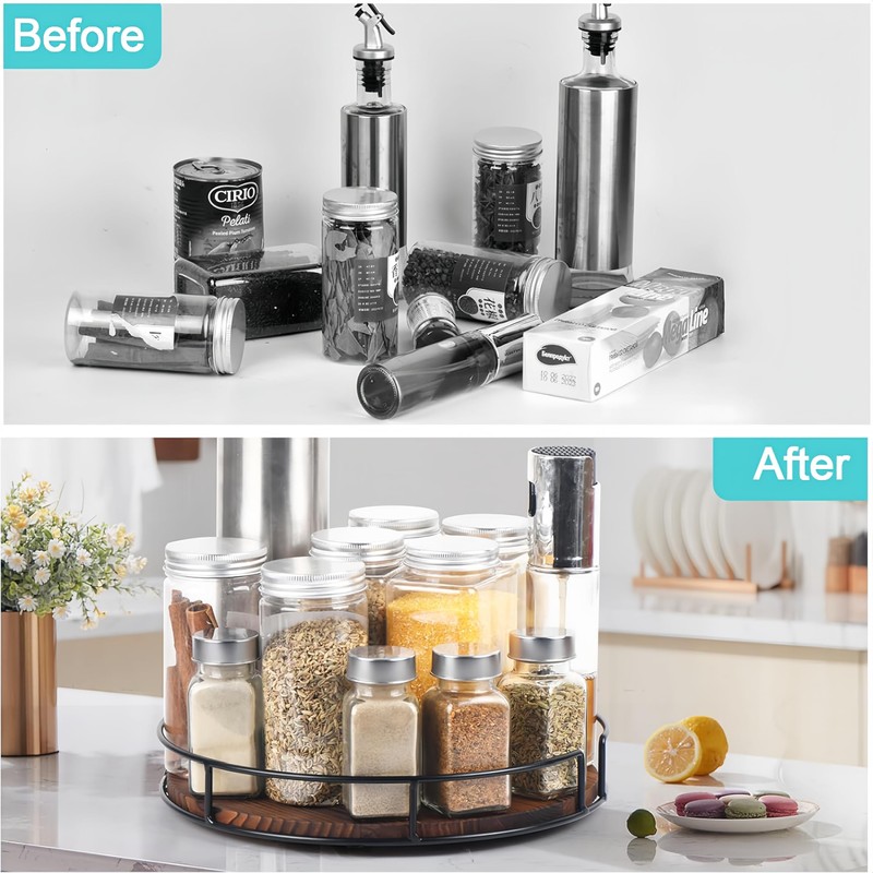 FeBohao Lazy Susan Turntable Spice Rack Organiser Rotating Display Stand