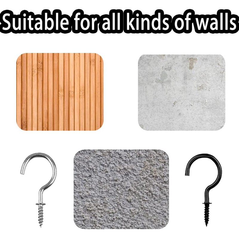 JOOTUEPO 120 Pieces 1/2 Inch Cup Hooks Mini Ceiling Screw