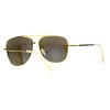 Square Aviator Sunglasses Oversized Fashion Gold Metal Blue Mirror Lens